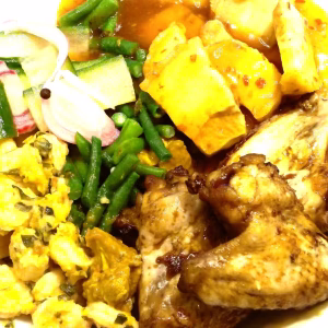 Chicken wings ketjap + Garnalen + Speklap chilli