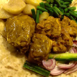Roti met Lams/Kip kerrie